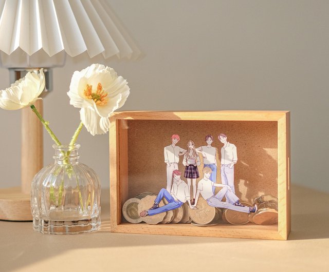 オーダーメイド貯金箱】似顔絵風ペイント貯金箱を新築祝いに