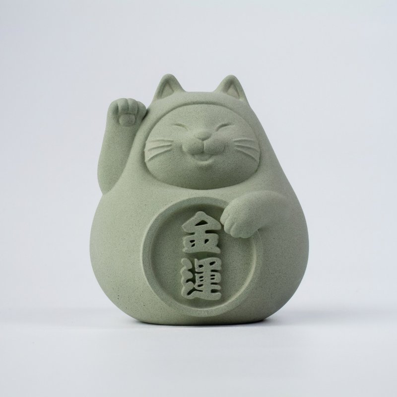 [Wealth is coming] Fat lucky cat is healthy and green - Fragrances - Cement Green