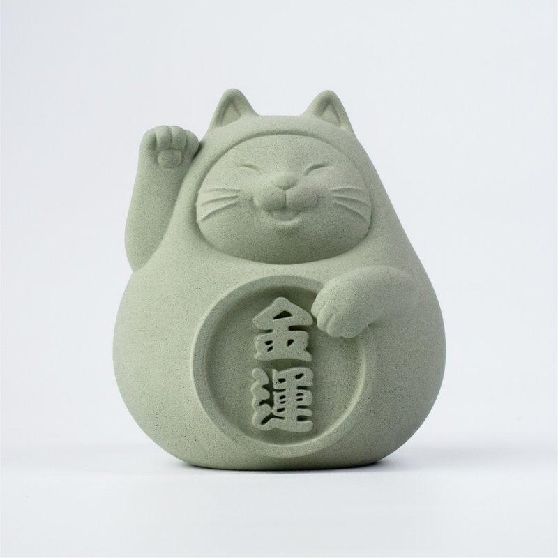 Fat Lucky Cat (Large) Healthy Green - น้ำหอม - ปูน สีเขียว