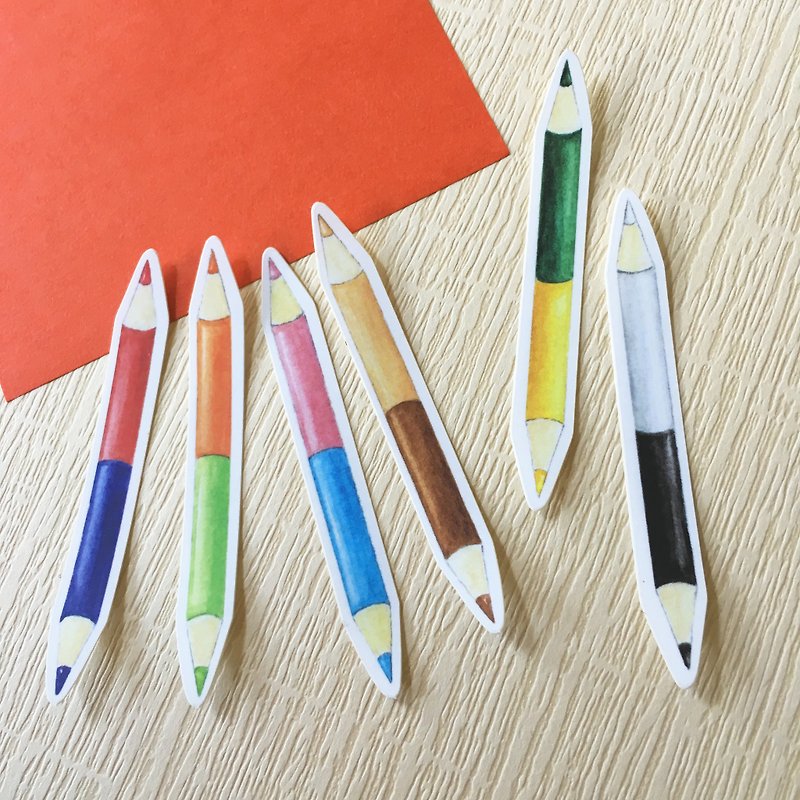Stickers Set / 12 color double head color pencil / Stationary Talk - สติกเกอร์ - กระดาษ 