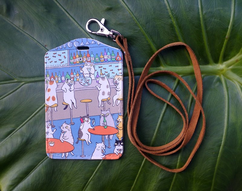 Three Cats Shop ~ Fishtail Tickets (Illustrator: Miss Cat) - ID & Badge Holders - Genuine Leather Multicolor