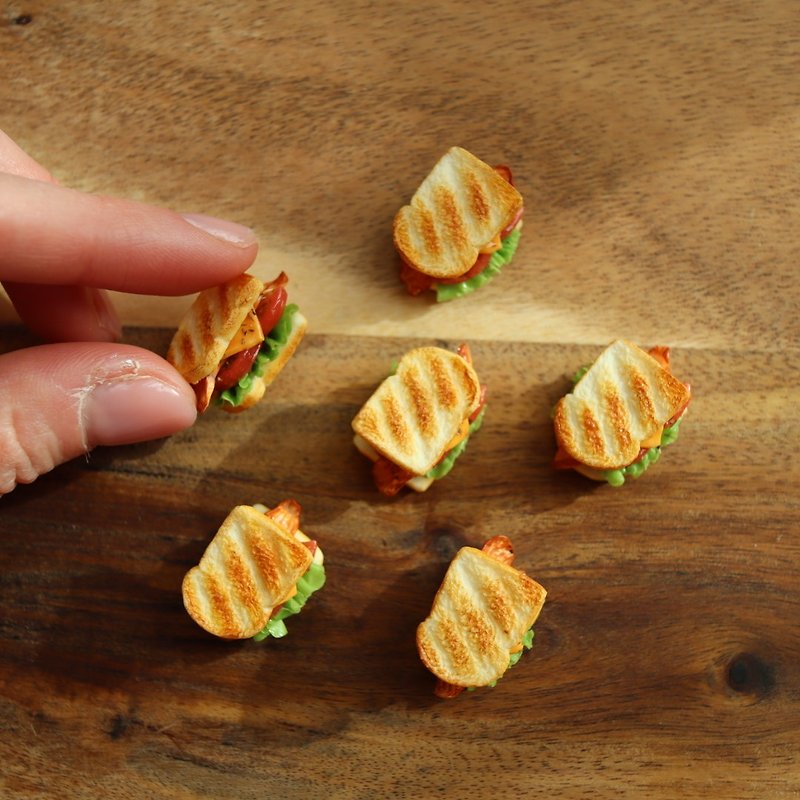 -doll food-miniature food-miniature food toast sandwich - ตุ๊กตา - ดินเหนียว สีส้ม