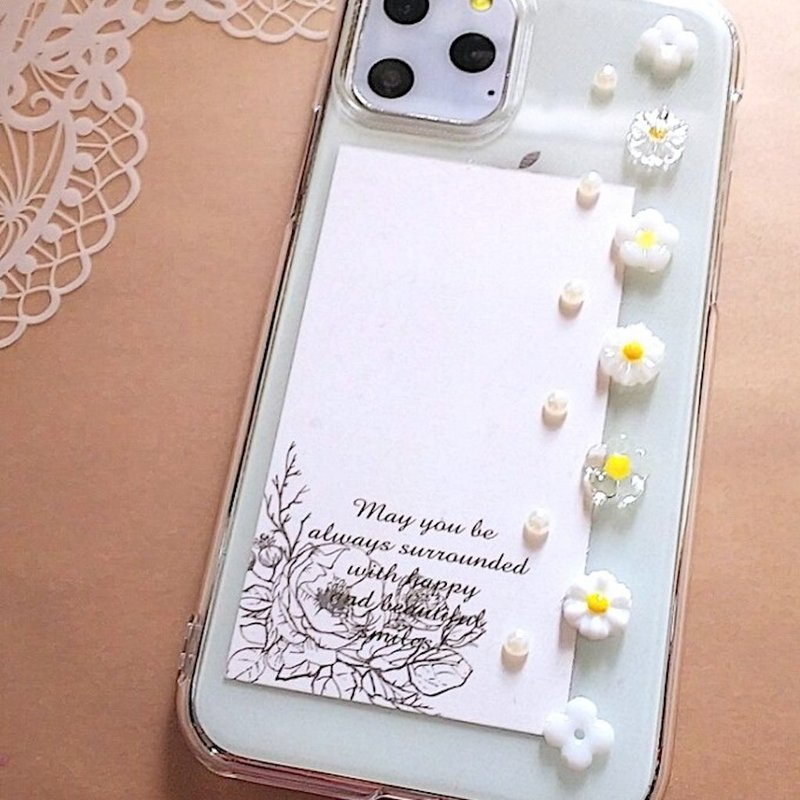 flower pearl smartphone case - เคส/ซองมือถือ - เรซิน ขาว