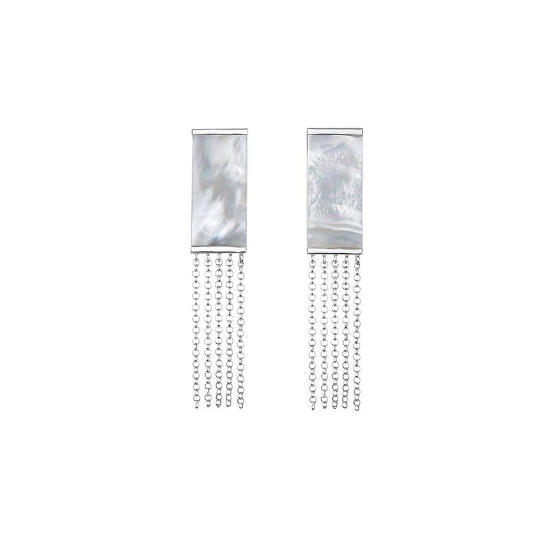 Mother Of Pearl Tassel Earrings - Earrings & Clip-ons - Pearl Silver
