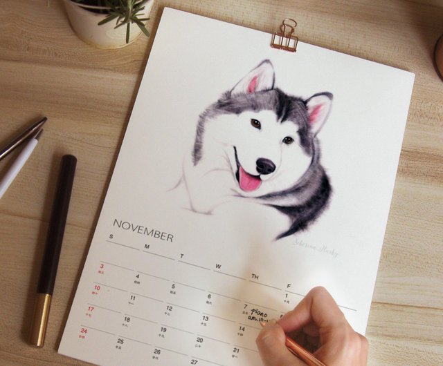 2024森の動物カレンダー　【壁掛け　A3 A4 サイズ  水彩画】        