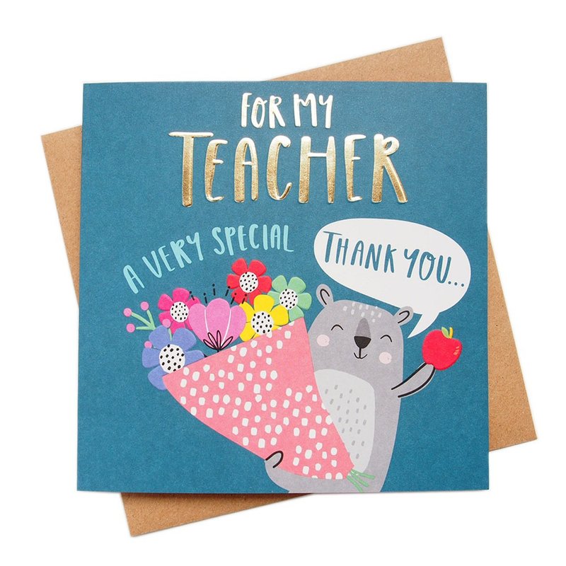 Dedicated to my teacher [Hallmark-UK card thank you teacher] - Cards & Postcards - Paper Multicolor