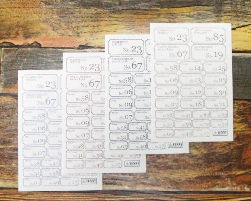 (paper sticker) (single) numbering label 4 types 202505 - 貼紙 - 紙 多色