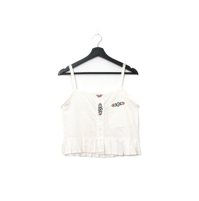 Back to Green-再製刺繡背心 民族風 圖紋 sv-10/vintage vest - 背心/無袖上衣 - 棉．麻 