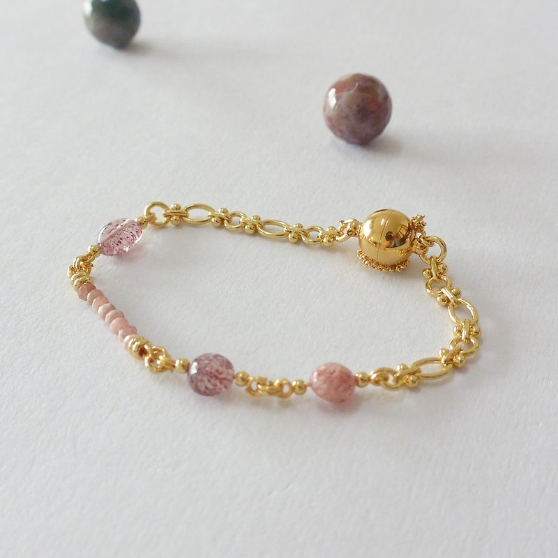 2018SS-powder spring cherry is also a necessity Brass bracelet good quality 18k gold - สร้อยข้อมือ - โลหะ สีทอง