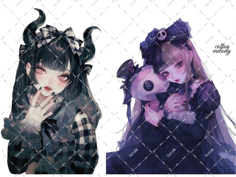 original sticker no.7120 人物ステッカー オリジナルステッカー 人物ステッカー 女の子ステッカー オリジナル人物ステッカー - 貼紙 - 紙 