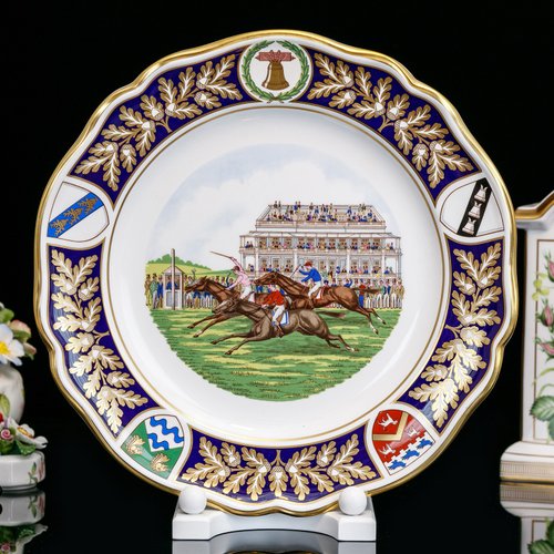 擎上閣裝飾藝術 限量英國製Spode 駿馬奔騰1980 Derby賽馬骨瓷歐式奢華裝飾盤掛盤