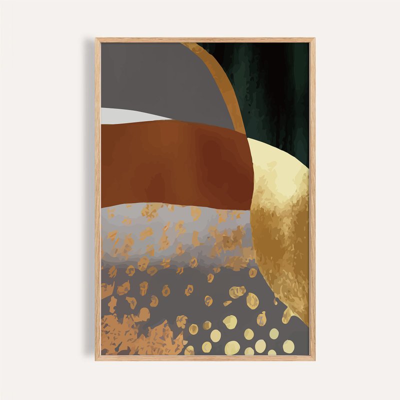 琥珀之境 Amber Abstraction / 現代抽象幾何掛畫 畫芯 海報 - 海報/掛畫/掛布 - 紙 