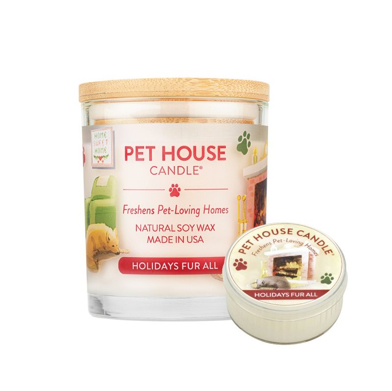 American PET HOUSE Indoor Deodorizing Pet Fragrance Candle - Pine Hair Holidays - เทียน/เชิงเทียน - ขี้ผึ้ง 