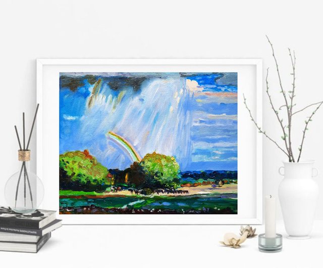 油絵 絵画 【藤の雨】