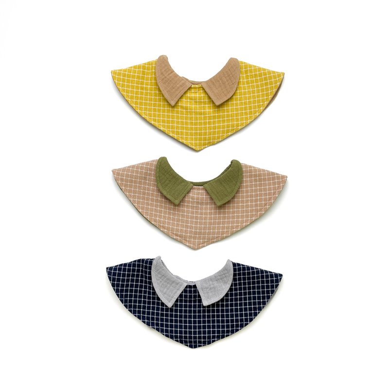 [Pre-order item] Counterfeit syndrome | Double-sided small collar bib - Bibs - Cotton & Hemp Khaki