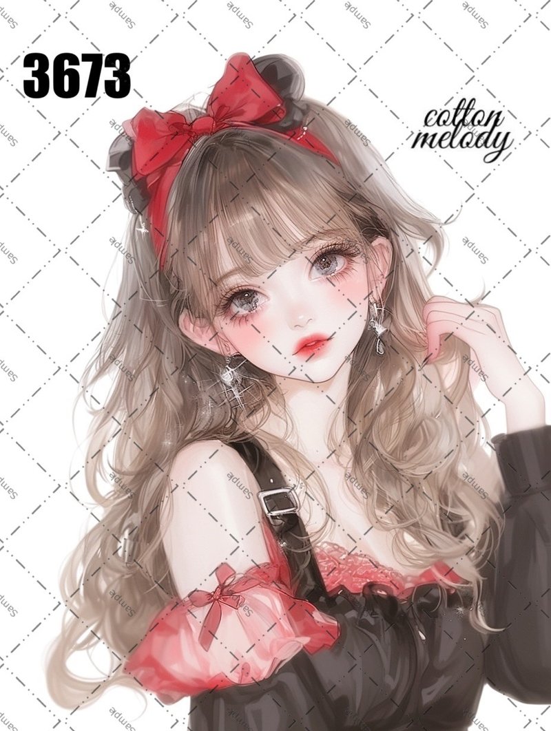 original sticker no.3673 人物ステッカー オリジナルステッカー オリジナル人物ステッカー 装飾ステッカー cotton melody - 貼紙 - 紙 