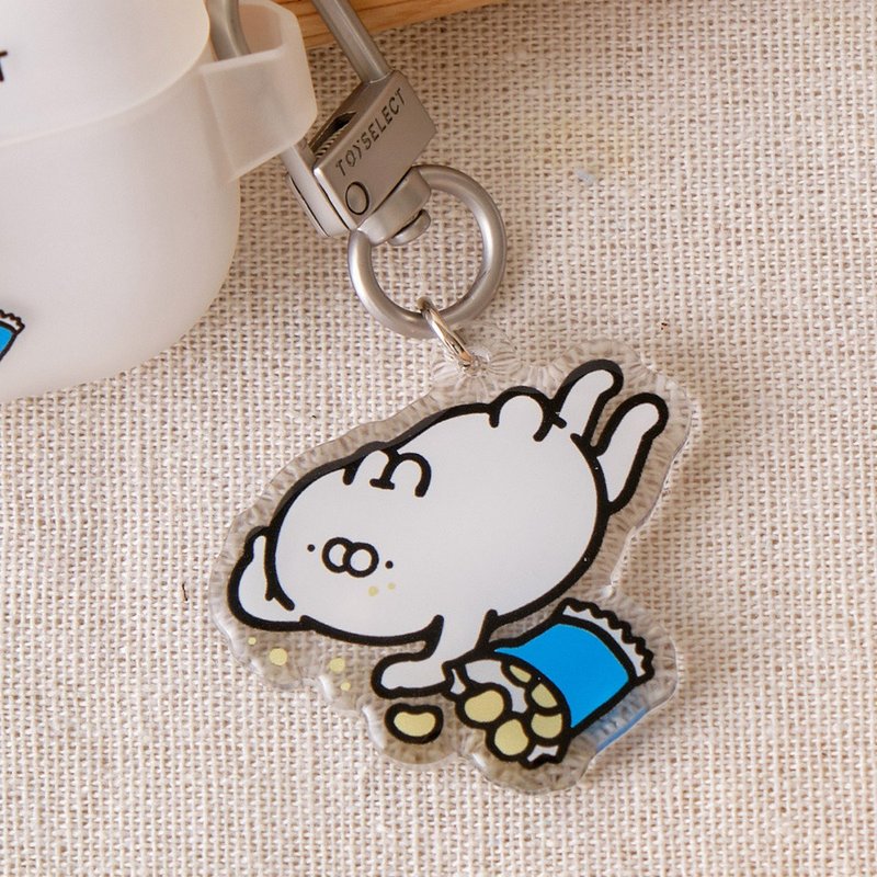 Ugly White Rabbit Lazy Day Keychain - Keychains - Acrylic Multicolor