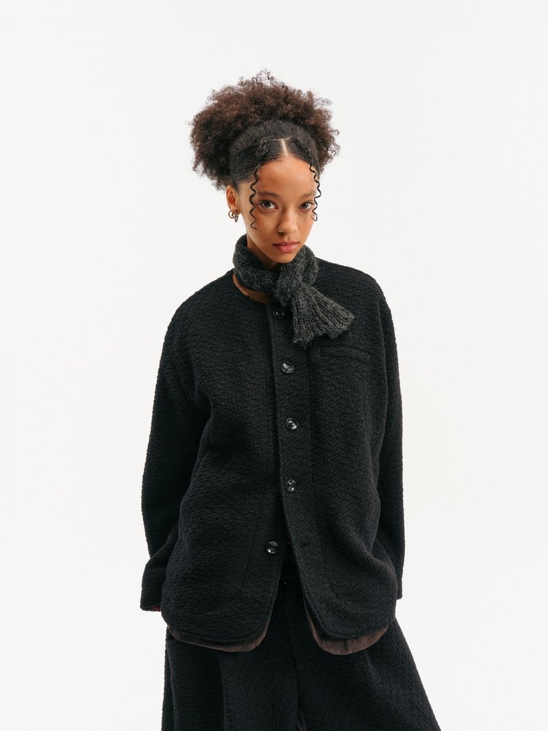 隙柔 / SERUTXET線 無領夾克外套 / 羊毛 - 男夾克/外套 - 其他材質 黑色