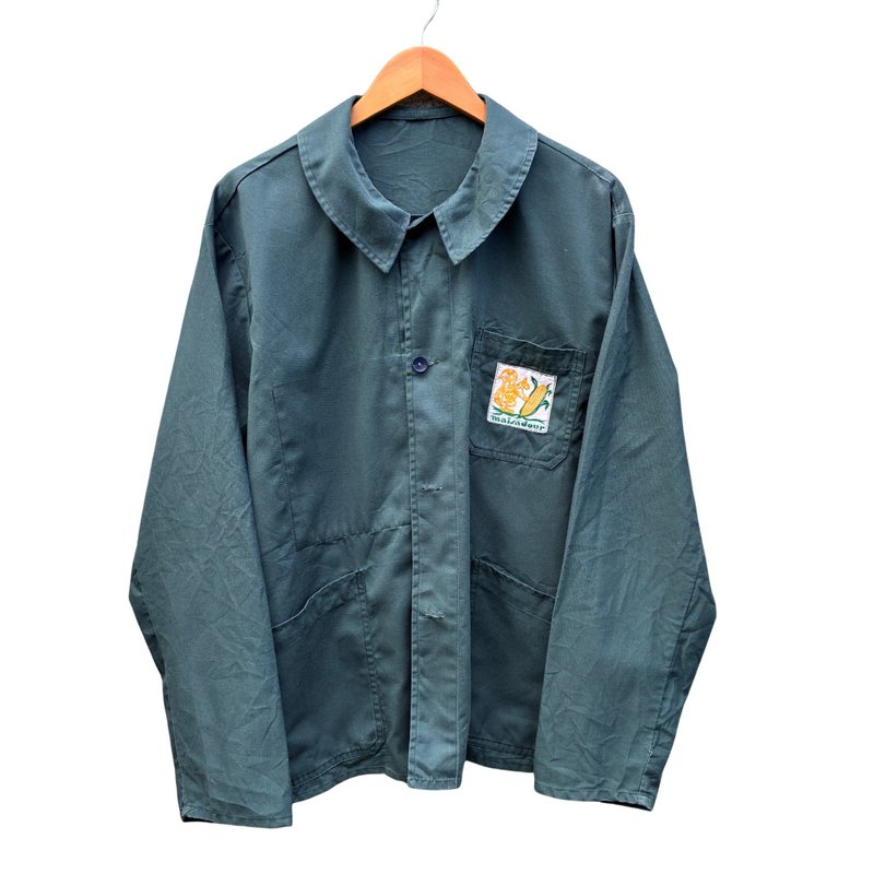 Vintage French Agricultural Maisadour Group Chore Workwear Jacket - 男夾克/外套 - 棉．麻 綠色