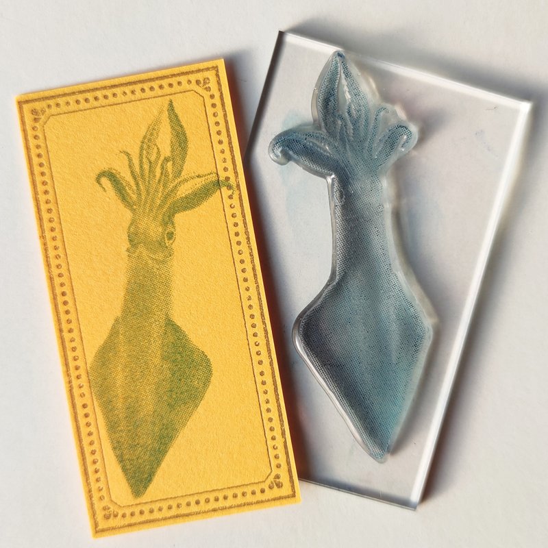 Biology Stamp European spear squid - Stamps & Stamp Pads - Resin Transparent