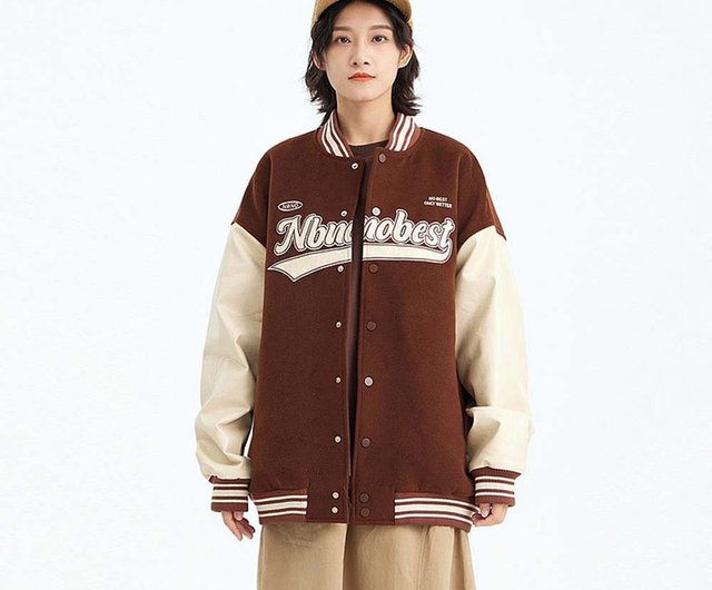 【BAON】[unisex] Riom Color Matching Printed Over Varsity JK 61T0yf6AYQL._UY1000_.jpg