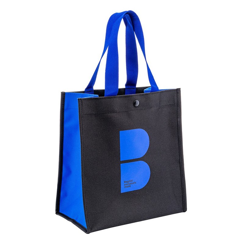 BAGMIO B LOGO 手提袋- 黑藍 - 手提包/手提袋 - 其他人造纖維 黑色