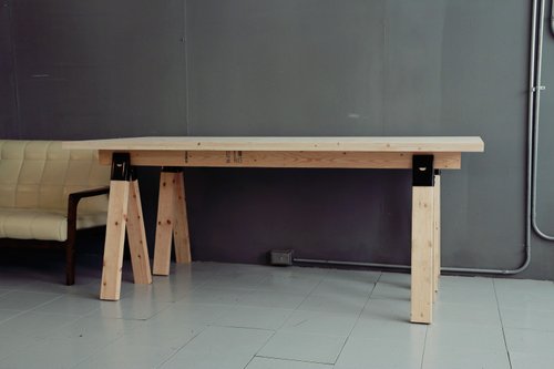 銳龍工藝設計 鄉村風訂製木腳餐桌/臨時工作臺桌/辦公桌/展示桌/可收納攜帶/