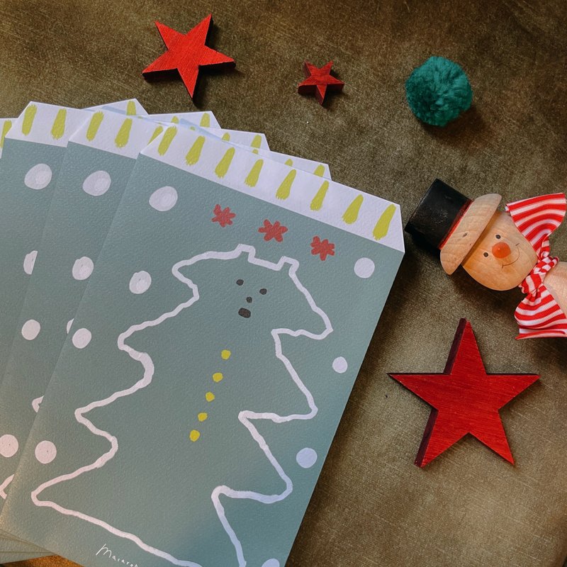 XMAS 聖誕小信封 5 入 - 信封/信紙 - 紙 綠色