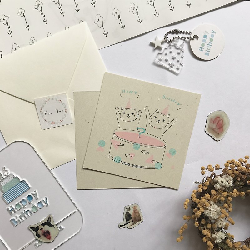 Happy Birteday Cat Birthday Card - Cards & Postcards - Paper 