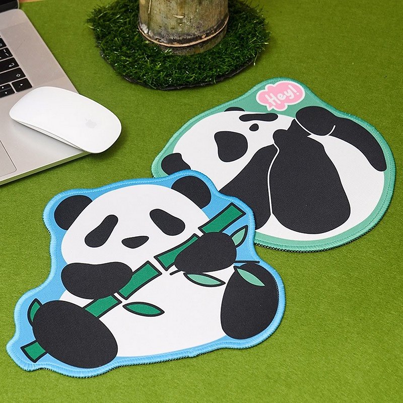 Cartoon panda illustration mouse pad rubber cloth mouse pad - แผ่นรองเมาส์ - ยาง 