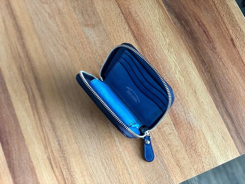 【Takumicsタクミクス】Zipper Wallet Indigo - Wallets - Genuine Leather Blue