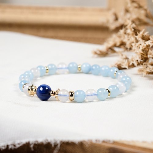 Hanhan Jewelry 藍晶石 海水藍寶 月光石 手鍊 天然礦石水晶