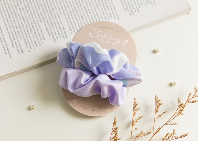 [Purple Bottom Morning Glory-Flower Elegant Hair Clip Set] Hair Accessories/Ponytail Clip - Hair Accessories - Polyester Purple