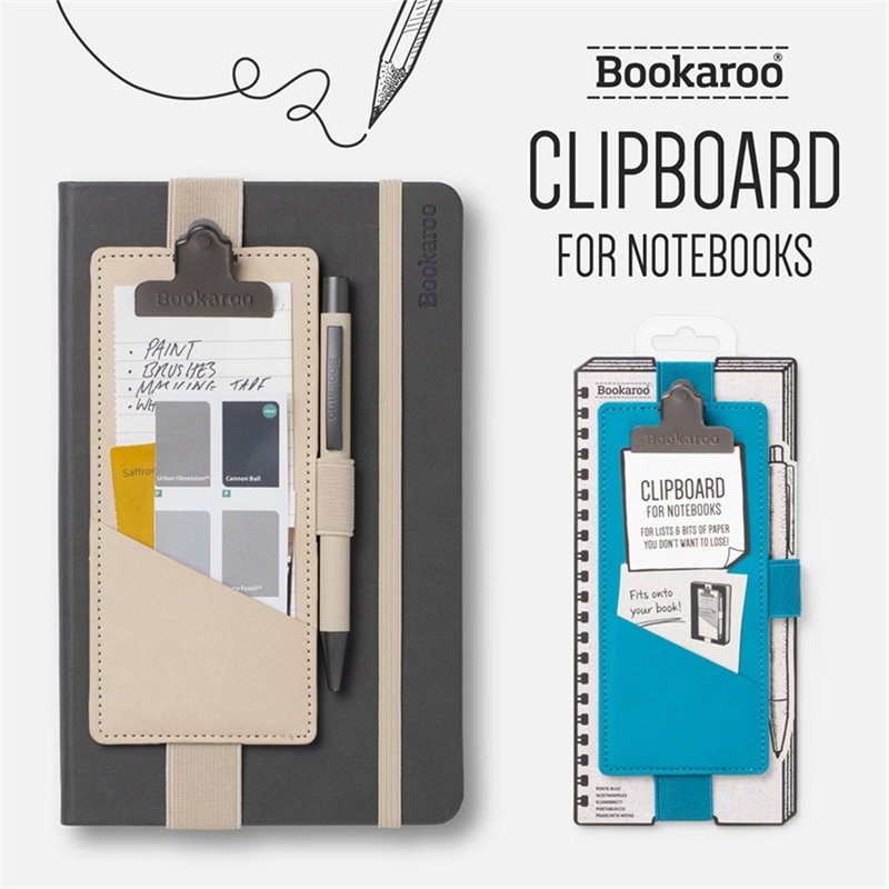 Portable writing board clip British IF Cultural and Creative Bookaroo Creative PU Note Clip Strap Travel Storage Card - Sticky Notes & Notepads - Other Materials 