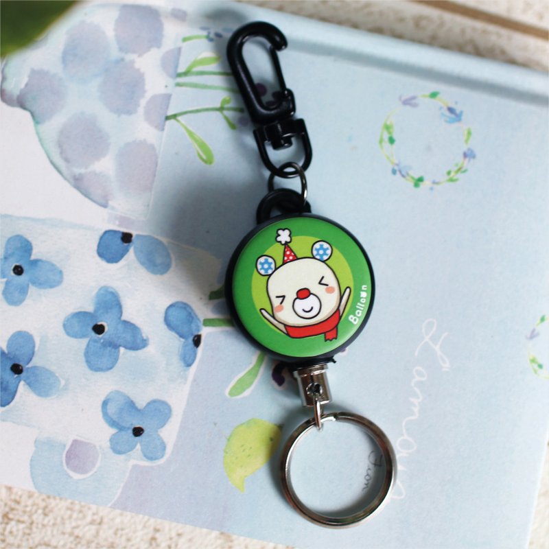 "Balloon" Retractable Keychain Ring Big Animal Series-Baby Bear - ที่ห้อยกุญแจ - โลหะ สีแดง