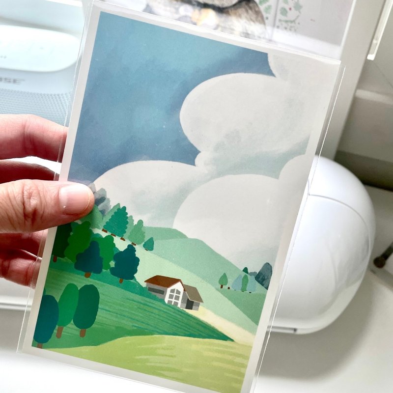 Postcard : Over the hill - Cards & Postcards - Paper 