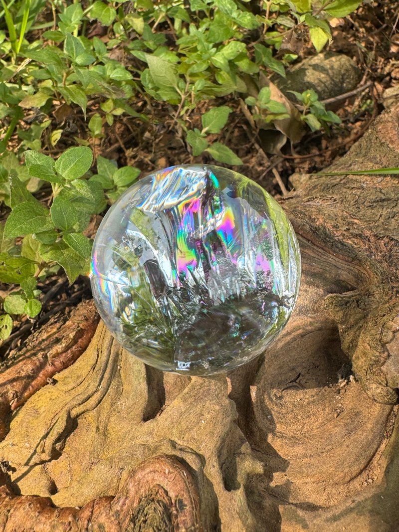 彩虹玻璃體白水晶球、白水晶球、白水晶 - 擺飾/家飾品 - 水晶 透明