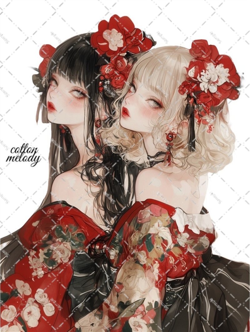 original sticker no.6425 人物ステッカー オリジナルステッカー 人物ステッカー 女の子ステッカー オリジナル人物ステッカー - 貼紙 - 紙 