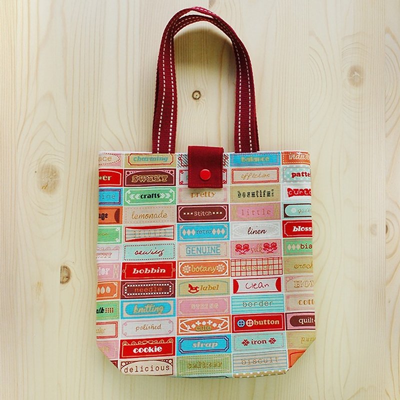 Small slogan bag - Handbags & Totes - Cotton & Hemp Red