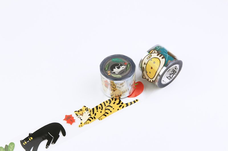 【Vegetarian Feline Carnivore】Glossy PET Tape - Washi Tape - Plastic Green