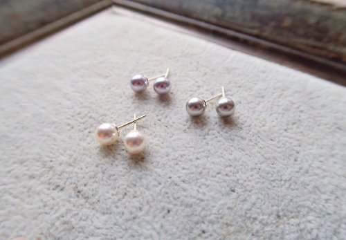 BELOVED cotton pearl 日本棉珍珠 6mm施華洛世奇珍珠耳環 共3色