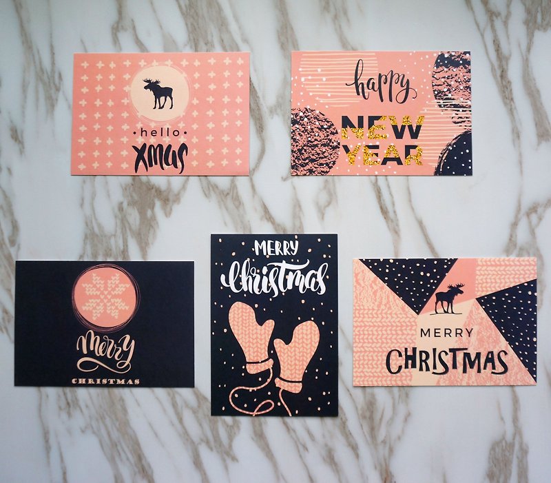 論文のクリスマスカード（ピンク系）を越えて - カード・はがき - 紙 多色