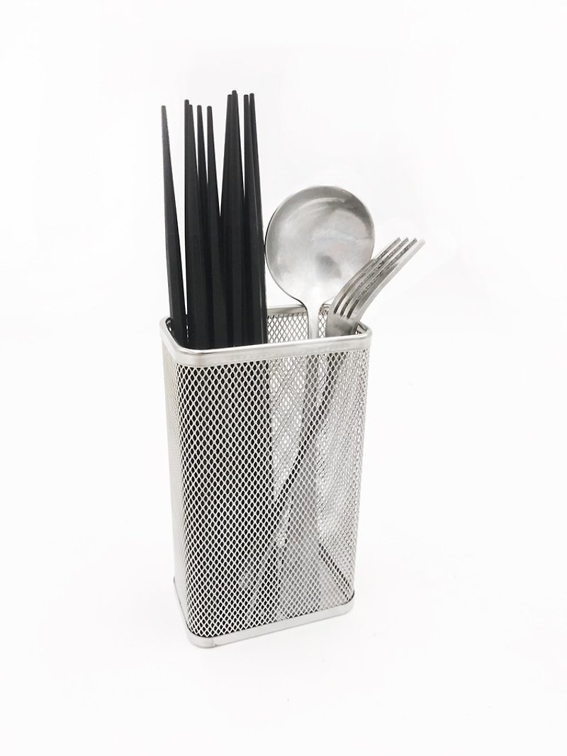 不鏽鋼桌上型筷子籃　極高品質無焊接點　廚房置物架 瀝水架筷籠 - 收納箱/收納用品 - 其他金屬 銀色