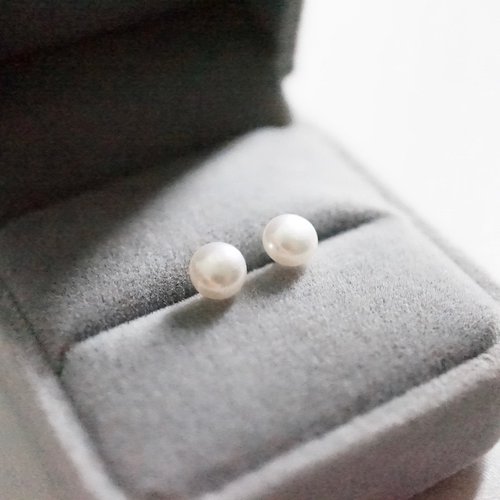 ITS jewelry ITS-E102【925銀・天然淡水珍珠】6mm珍珠耳針耳環