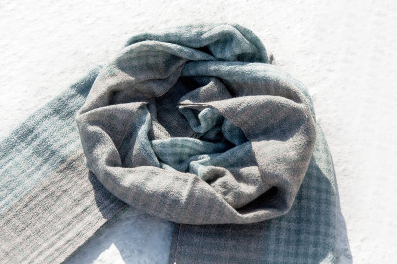 喀什米爾Cashmere/針織圍巾/純羊毛圍巾/羊毛披巾-北歐撞色條紋 - 圍巾/披肩 - 羊毛 多色