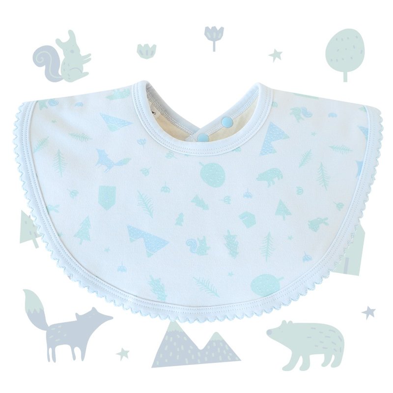 [SISSO Organic Cotton] Nordic Bunny Cute Bib (Little Blue) - ผ้ากันเปื้อน - ผ้าฝ้าย/ผ้าลินิน ขาว