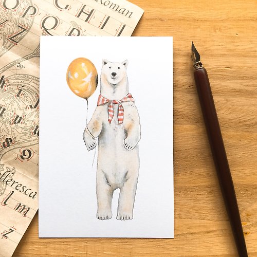 Ryin's Kaleidoscope 【動物明信片】 童心未泯的北極熊