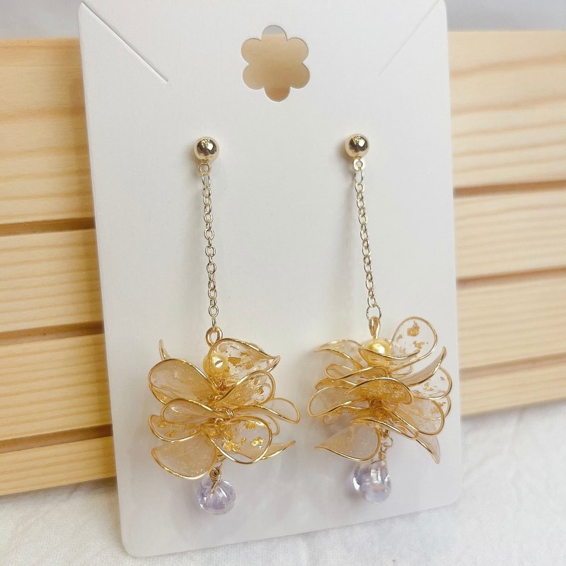 golden bouquet - Earrings & Clip-ons - Resin Gold