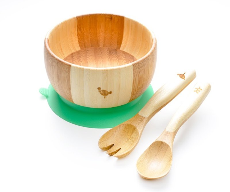 La boos and wind flower bird children's tableware group second generation - Baby Gift Sets - Bamboo Green