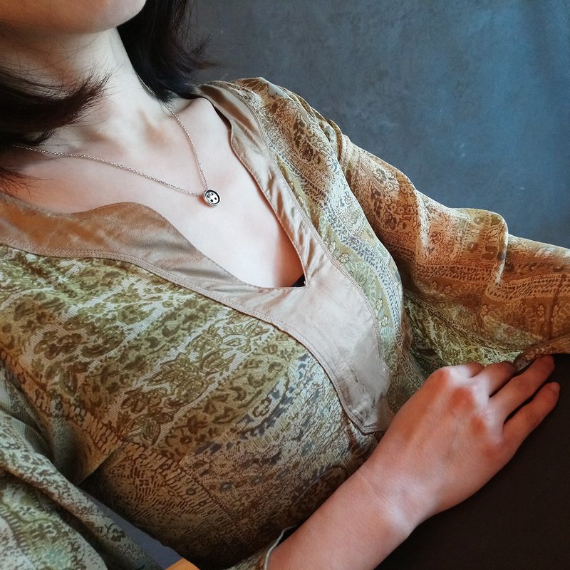 yearning a necklace_思念a項鍊 | 925銀 限量 設計師 扣子 鈕扣 - 項鍊 - 銀 銀色